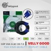 Cáp Vga 5m Vellygood (3+4) BC 100% lõi đồng, OD 7.0, Chống nhiễu, Full HD 60Hz