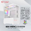 Vỏ Thùng Case T-wolf TW-CG400w ( Trắng ) Kèm 3 Fan Led RGB vô cực