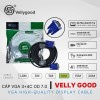 Cáp Vga 10m Vellygood (3+4) BC 100% lõi đồng, OD 7.0, Chống nhiễu, Full HD 60Hz