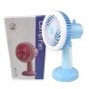Quạt Sạc Tích Điện Mini Fan 1601 Để Bàn-Xoay-Có Đèn Led