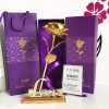 Hoa Hồng Mạ Vàng 24K Có Đế Chữ Love